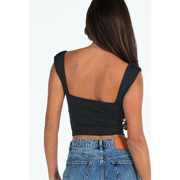 Princess Polly CANDYCE TOP BLACK Size 10 Nwot - Picture 7 of 8